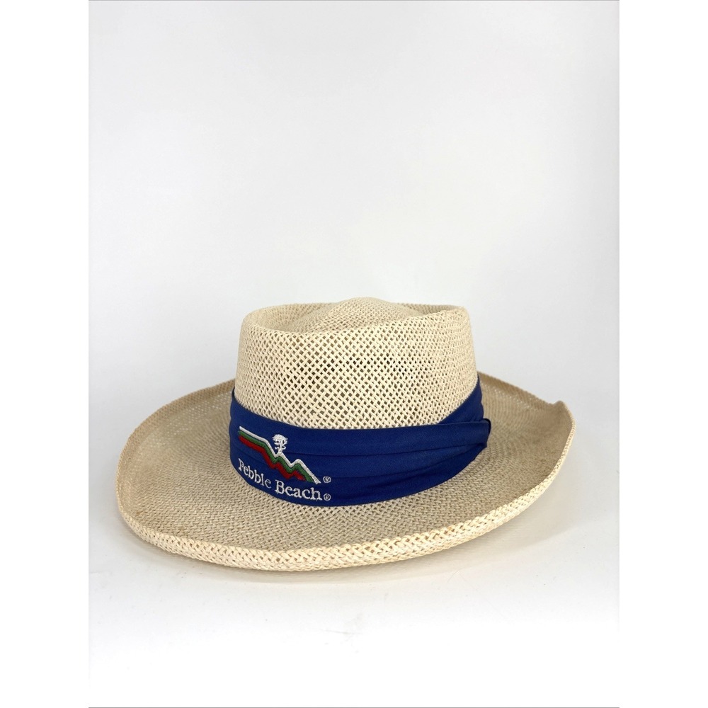 Eddy Bros Straw Gambler Hat Small / Medium Pebble Beach Golf Sun USA
